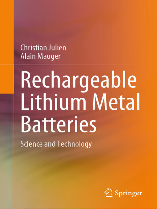 Title details for Rechargeable Lithium Metal Batteries by Christian Julien - Available